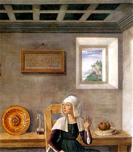 Domenico Ghirlandaio - Announcement of Death to St Fina (detail) - WGA08756