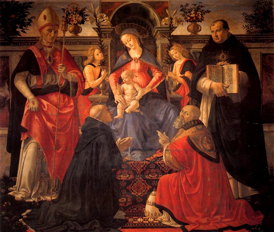 Domenico Ghirlandaio Madonna and Child enthroned between Angels and Saint c 1486