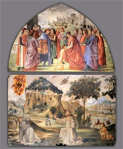 Domenico Ghirlandaio - Left wall of the Sassetti Chapel (detail) - WGA08794