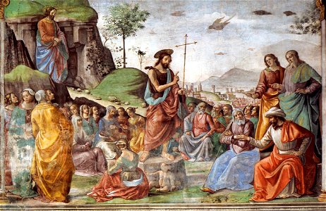 Domenico Ghirlandaio - Preaching of St John the Baptist - WGA8864. Free illustration for personal and commercial use.