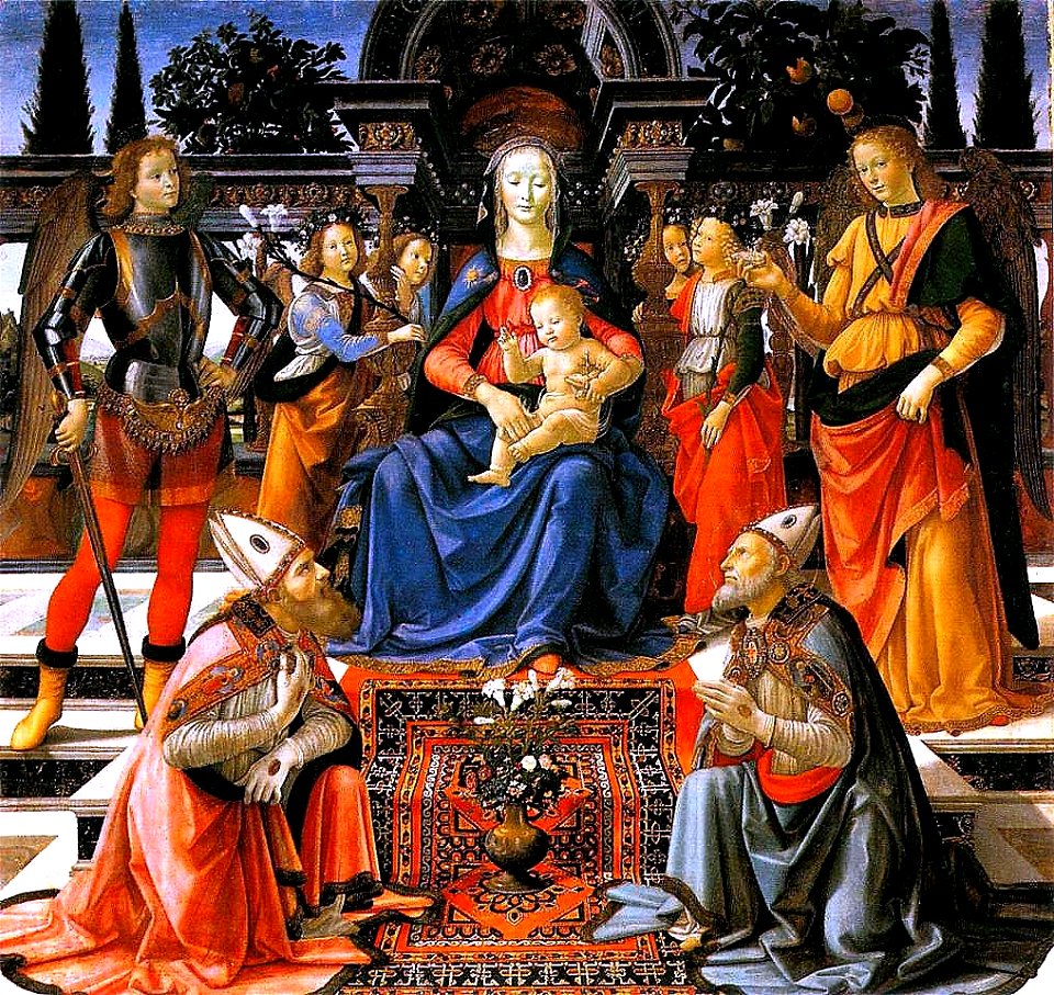 Domenico Ghirlandaio Madonna and Child enthroned with Saint c 1483