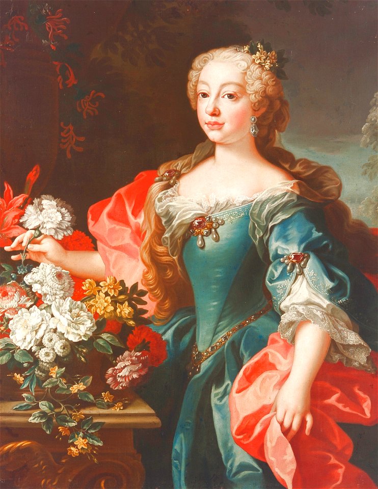 Domenico Maria Sani - Maria Anna Vittoria di Spagna, regina del Portogallo. Free illustration for personal and commercial use.