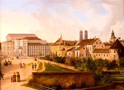 Domenico Quaglio (1787-1837) De Residentie vanaf het noordoosten (1827) Neue Pinakothek 25-01-2017 18-04-19