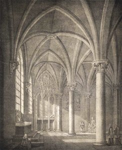 Domenico Quaglio Straßburger Münster mit Grabmal Lichtenberg