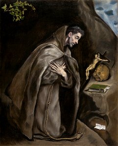 Domenico Theotokópoulos, called El Greco - Saint Francis Kneeling in Meditation - 1935.372 - Art Institute of Chicago