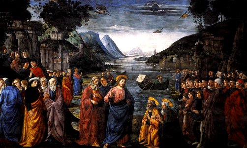 Domenico Ghirlandaio - Llamada a los primeros apóstoles (Capilla Sixtina, Roma, 1481-82)