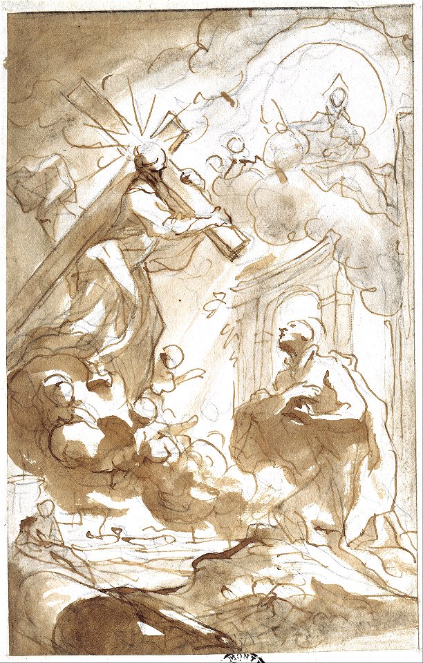 Domenico Piola - Christ, Carrying His Cross Appears to Saint Ignatius of Loyola - Google Art Project