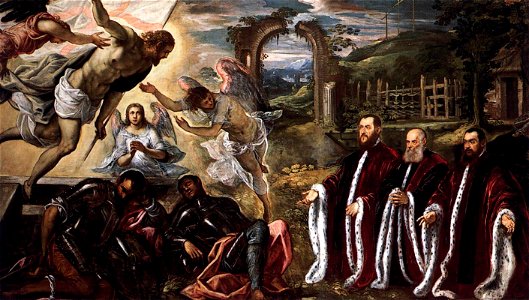Domenico Tintoretto - Resurrection and Three Avogadri - WGA19630