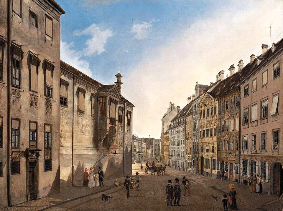 Domenico Quaglio - Residenzstrasse Looking Towards Max-Joseph-Platz in 1826 - WGA18543