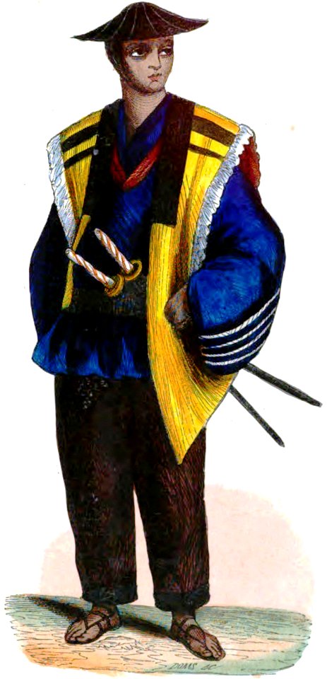 Doms. Soldat Japonais.B. Auguste Wahlen. Moeurs, usages et costumes de tous les peuples du monde. 1843