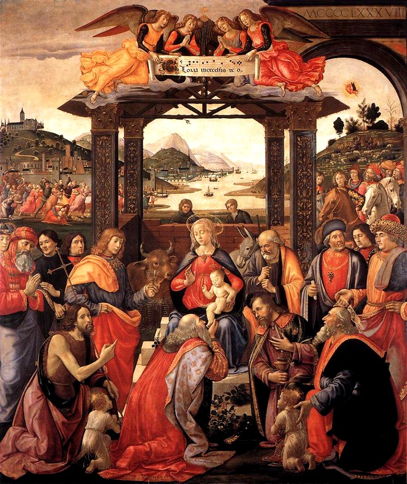 Domenico ghirlandaio, adorazione dello spedale degli innocenti