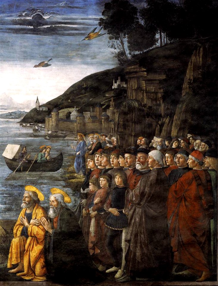 Domenico ghirlandaio, chiamata degli apostoli 04