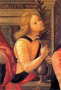 Domenico ghirlandaio, Madonna and Child Enthroned between Angels and Saints, uffizi 01