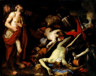 Domenico Piola - Job and His Children - Google Art Project