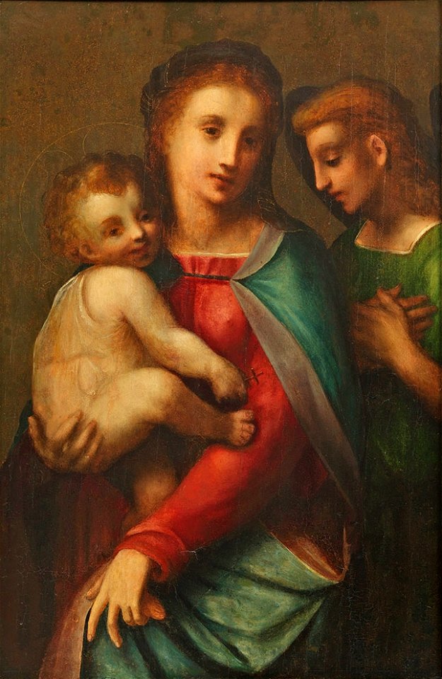 Domenico Puligo (attr) Madonna mit einem Engel