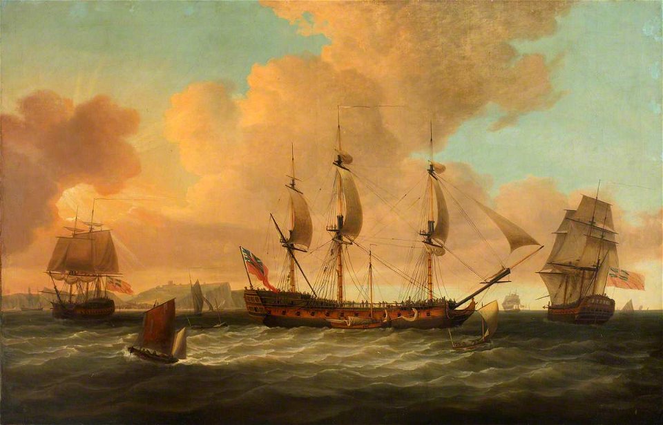 Dominic Serres (1722-1793) - The East Indiaman 'Pitt' and Other Vessels - BHC3554 - Royal Museums Greenwich