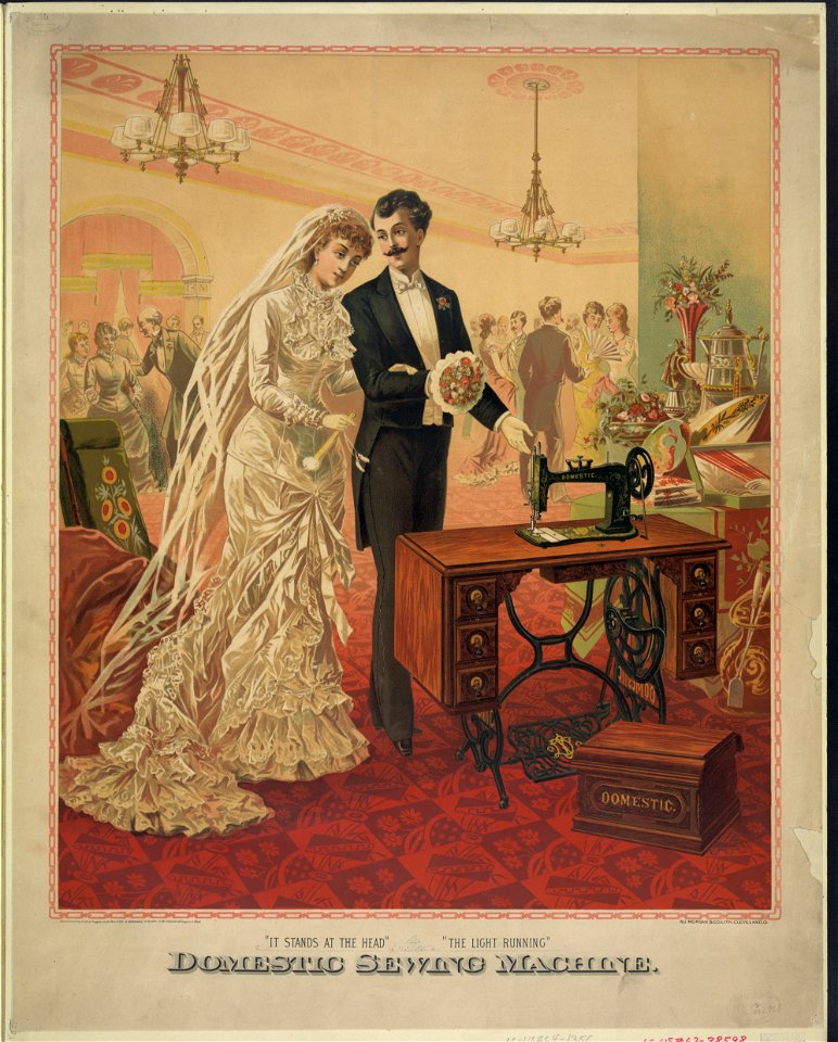 Domestic sewing machine. (bride and groom) LCCN2003672945