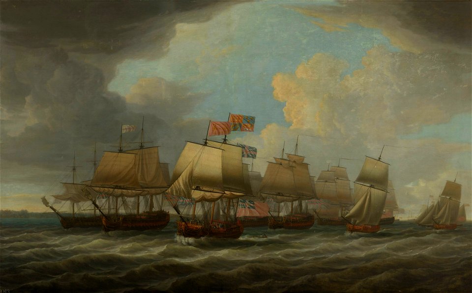 Dominic Serres the Elder (1722-93) - The Royal Visit to the Fleet II - RCIN 404559 - Royal Collection
