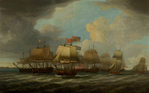 Dominic Serres the Elder (1722-93) - The Royal Visit to the Fleet II - RCIN 404559 - Royal Collection