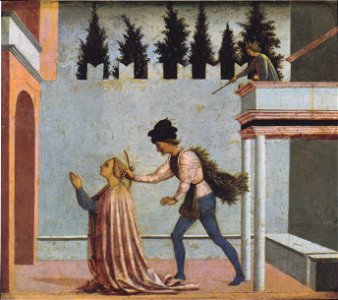 Domenico Veneziano - Das Martyrium der heiligen Lucia. Free illustration for personal and commercial use.