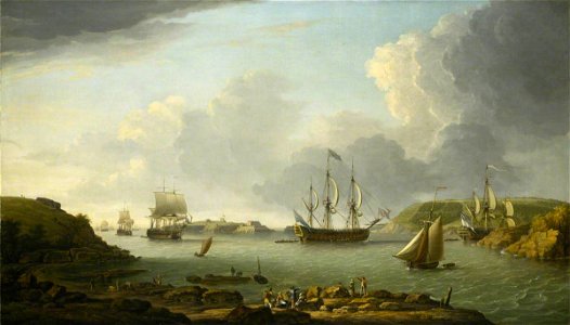 Dominic Serres (1722-1793) - Return of a Fleet into Plymouth Harbour - BHC1913 - Royal Museums Greenwich