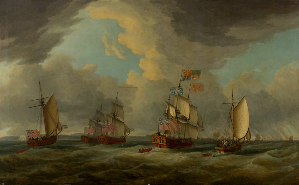 Dominic Serres the Elder (1722-93) - The Royal Visit to the Fleet III - RCIN 404560 - Royal Collection