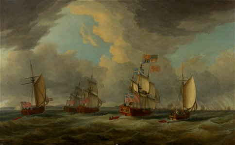Dominic Serres the Elder (1722-93) - The Royal Visit to the Fleet III - RCIN 404560 - Royal Collection