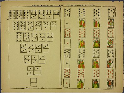 Domino en kaert spel-Catchpenny print-PRENT 0068