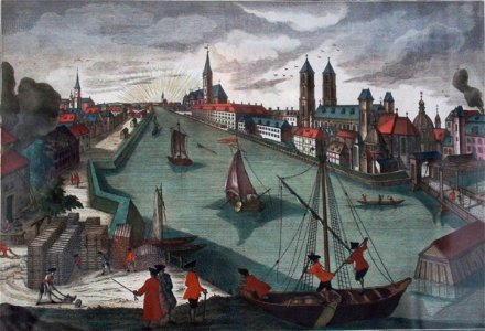 Dominsel Breslau Kolorierte Radierung F. B. Werner 1760 Sammlung Haselbach