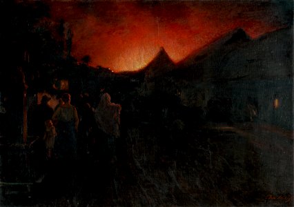 Dominik Skutecký - Požiar v Radvani - O 1595 - Slovak National Gallery