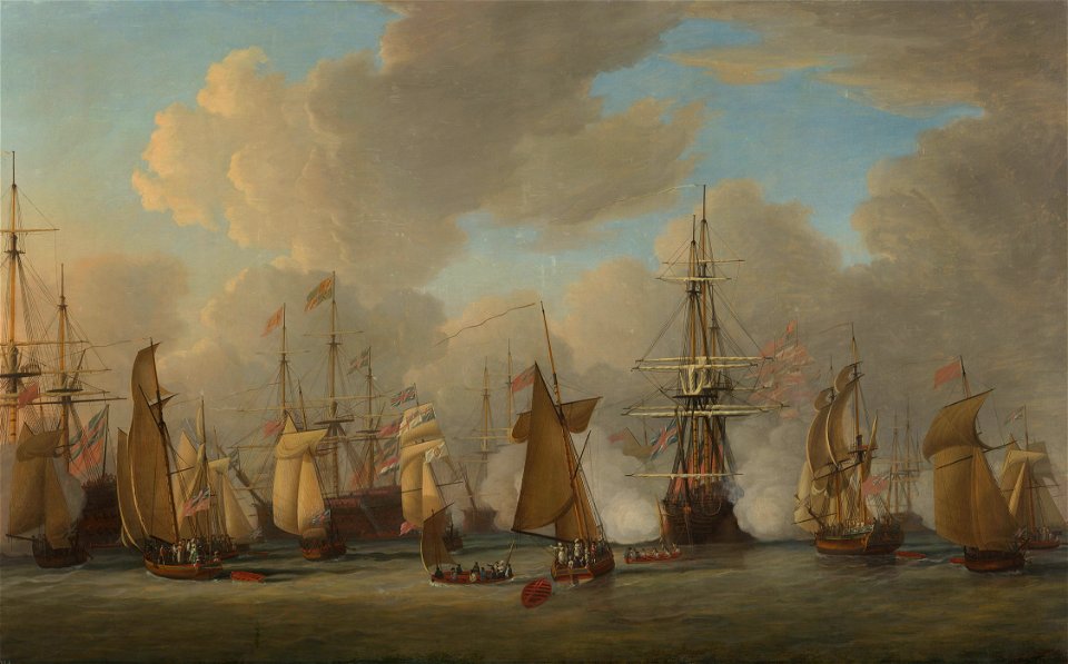 Dominic Serres the Elder (1722-93) - The Royal Visit to the Fleet IV - RCIN 404561 - Royal Collection