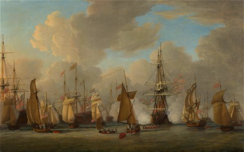 Dominic Serres the Elder (1722-93) - The Royal Visit to the Fleet IV - RCIN 404561 - Royal Collection