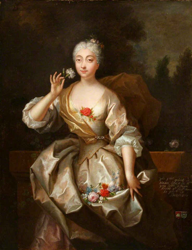 Donatien Nonnotte (1708-1785) (attributed to) - Portrait of an Unknown Lady Holding a Flower (called 'Françoise Gabriel de Masin') - 1548041 - National Trust