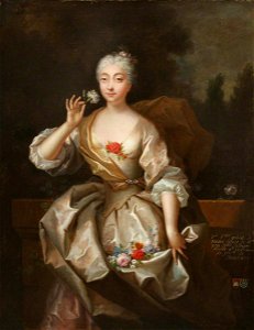 Donatien Nonnotte (1708-1785) (attributed to) - Portrait of an Unknown Lady Holding a Flower (called 'Françoise Gabriel de Masin') - 1548041 - National Trust