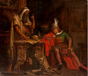 Don Pedro I de Castilla consulta su horóscopo a un moro sabio de Granada llamado Ben-Agatim (Museo del Prado)