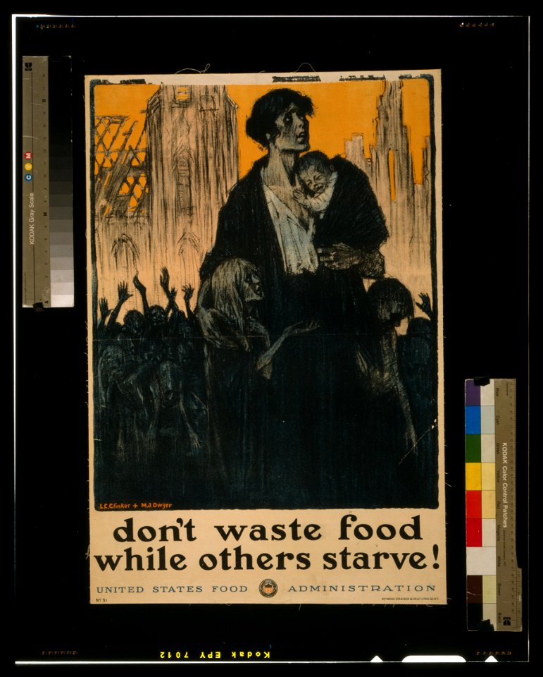 Don't waste food while others starve! - L.C. Clinker & M.J. Dwyer ; Heywood Strasser & Voigt Litho. Co. N.Y. LCCN2002708925