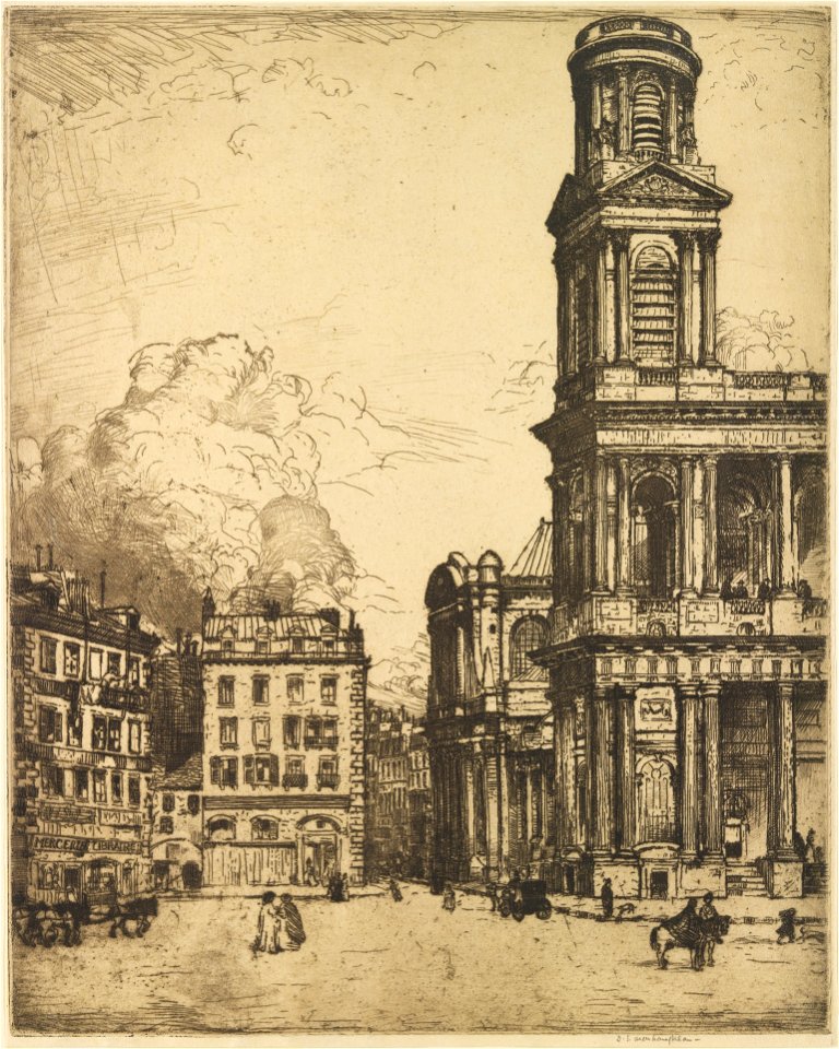 Donald Shaw MacLaughlan, Saint Sulpice, Paris - La Grande Tour, 1900