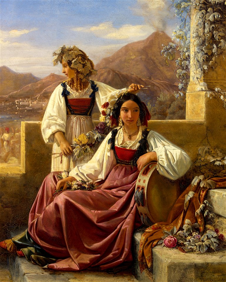 Deux jeunes Napolitaines se parant pour la fête, 1833 by Léopold Robert (1794 -1835)