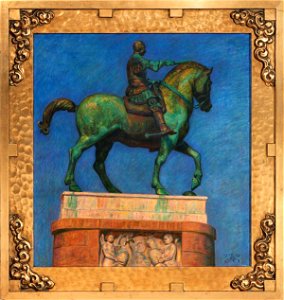 Donatellos Bronze-Rytterstatue af Kondottieren Erasmus Gattamelata i Padova (Zahrtmann)