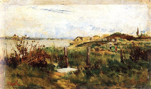 Deák-Ébner, Lajos - Landscape with Hillside (1877-80)