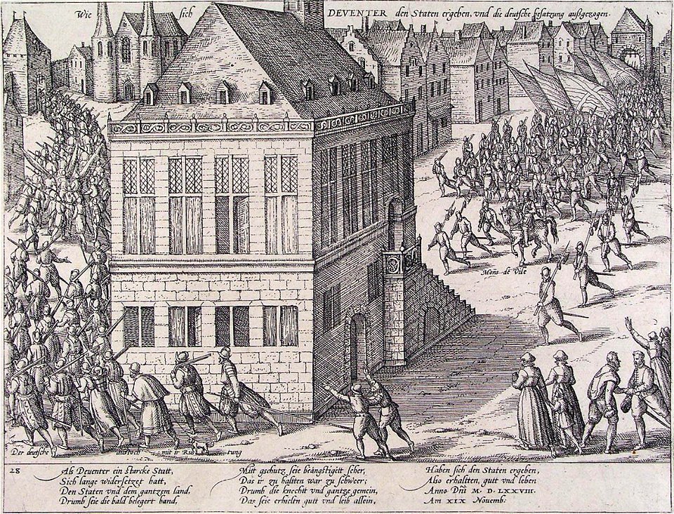 Deventer taken by Dutch forces in 1578 - Deventer door de Staten genomen, 1578 (Frans Hogenberg)