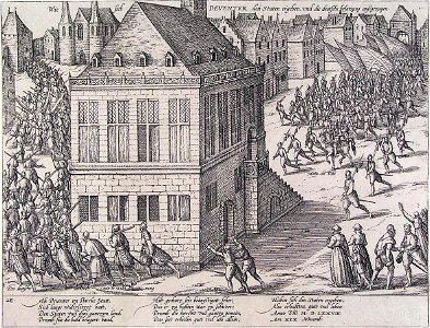 Deventer taken by Dutch forces in 1578 - Deventer door de Staten genomen, 1578 (Frans Hogenberg)
