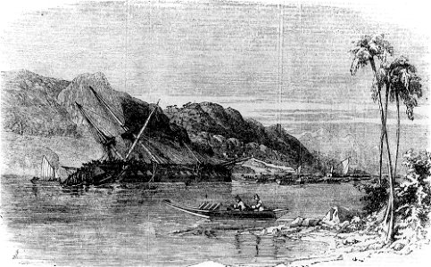 Diana Wreckage Illustrated London News 1856. Free illustration for personal and commercial use.