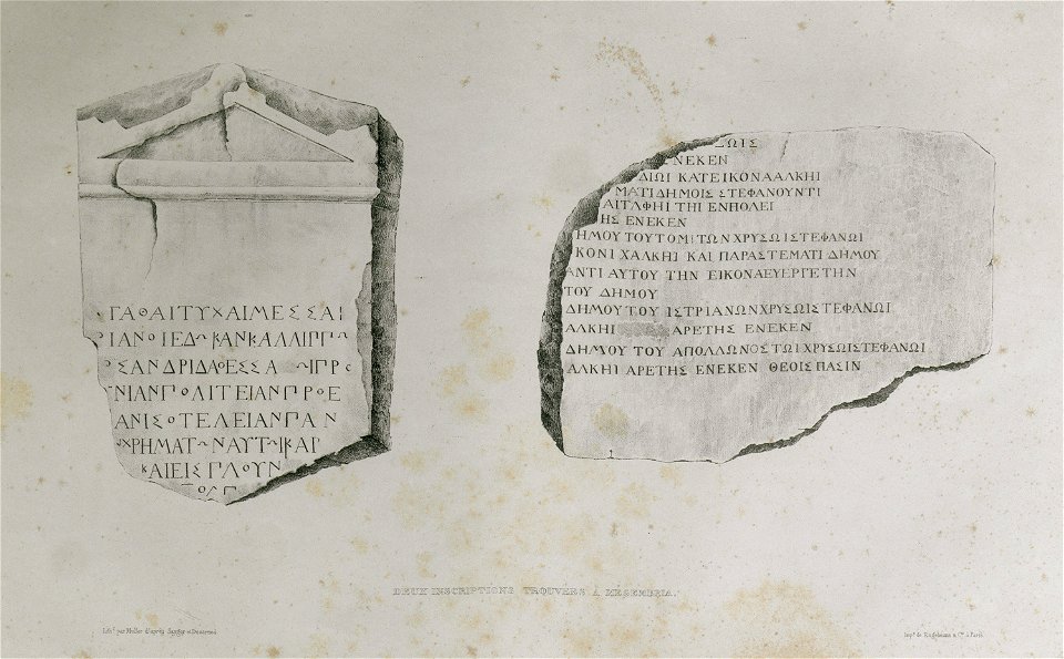 Deux inscriptions trouvées à Mésembrie - Sayger C - 1834