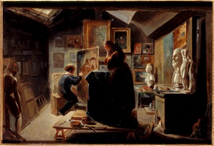 Devéria, Achille - La pose du modèle - 93.4 - Musée de la Vie romantique