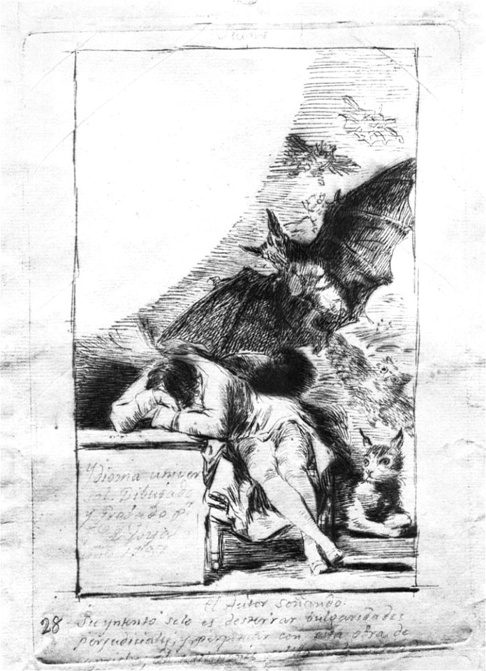 Dibujo preparatorio 2 Capricho 43 Goya