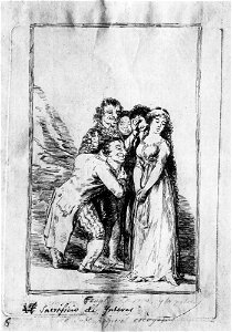 Dibujo preparatorio Capricho 14 Goya