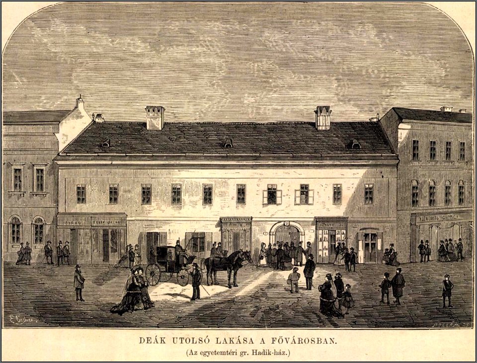 Deák Ferenc utolsó budapesti lakóháza. Vasárnapi Ujság, 1876