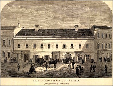 Deák Ferenc utolsó budapesti lakóháza. Vasárnapi Ujság, 1876