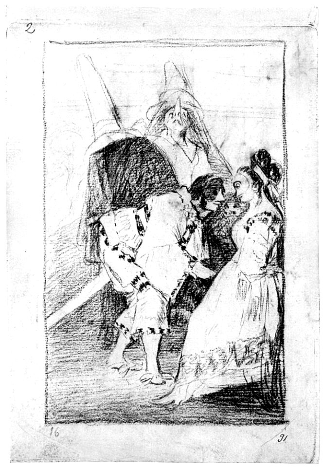 Dibujo preparatorio Capricho 6 Goya